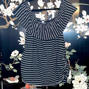 Black & White Striped Maternity Shirt - Size 3X